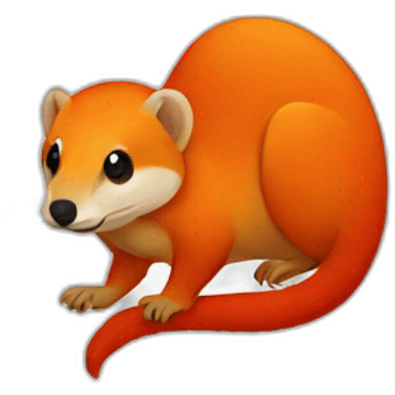 mongoose red white orange on a pillow emoji