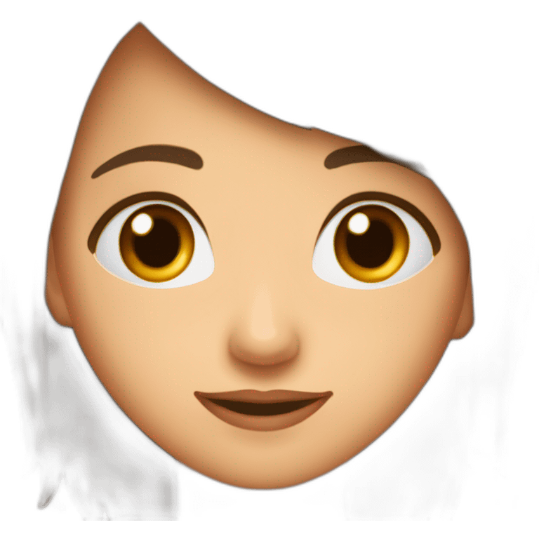 Nena pelo corto marron lacio ojos marron sonriente por un gran éxito emoji