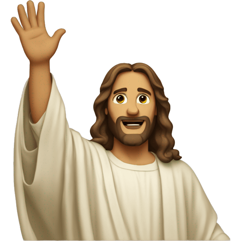 jesus raise his hand to call emoji