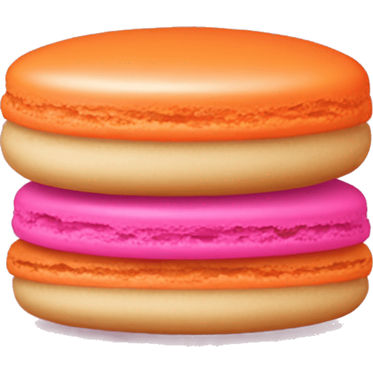 Two macaroons orange and pink emoji