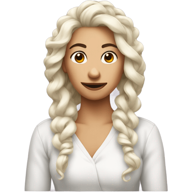 twisted hair white  emoji