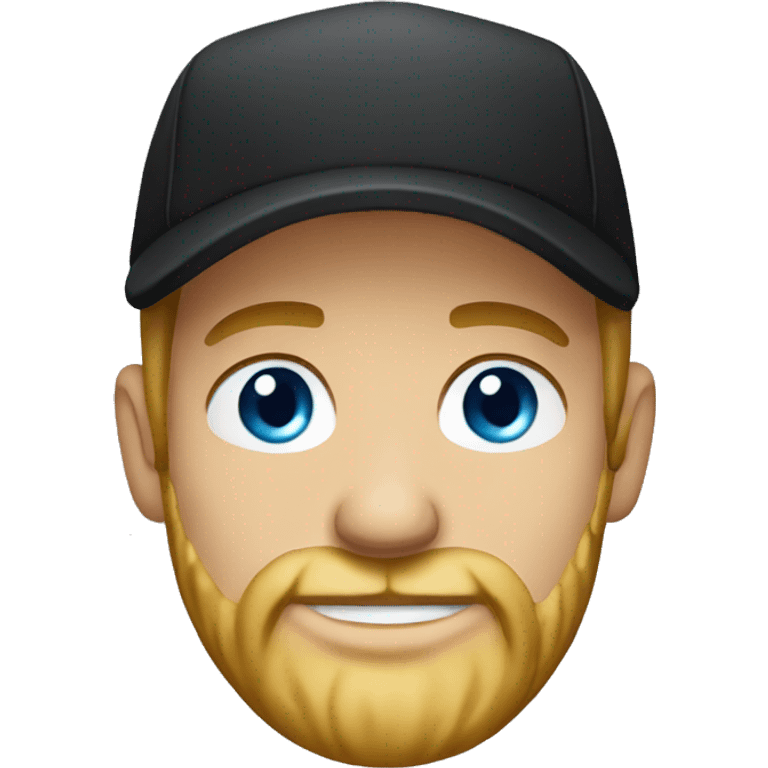 blue eyed man with blonde beard and black cap emoji