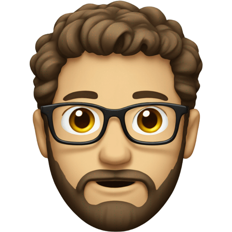 Man with brown hair, a beard and glasses hanging upside down  emoji