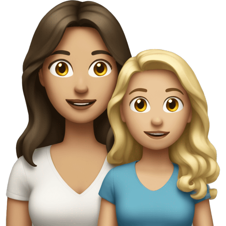 Could you do an emoji, a brunette mother with a blond daughter? emoji