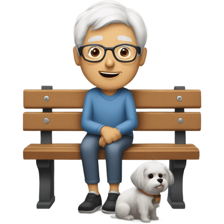 Old person with a dog emoji