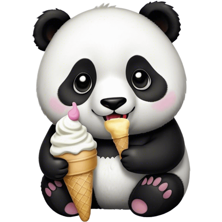 Panda eating ice cream emoji