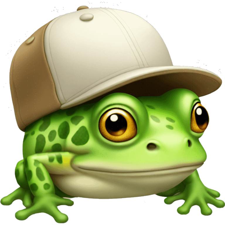 frog with baseball cap emoji