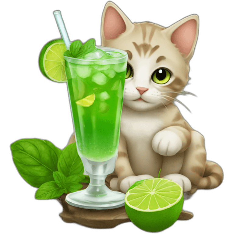 baby sherlock holmes cat drinking mojito emoji