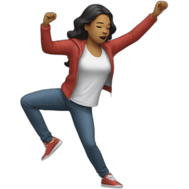 Mixed Female hitting a dab emoji