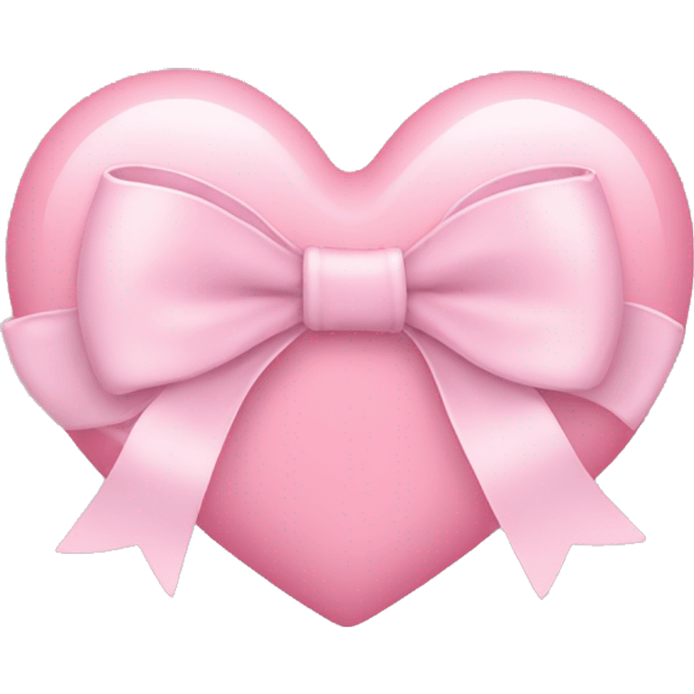 pastel pink heart with bow around it emoji