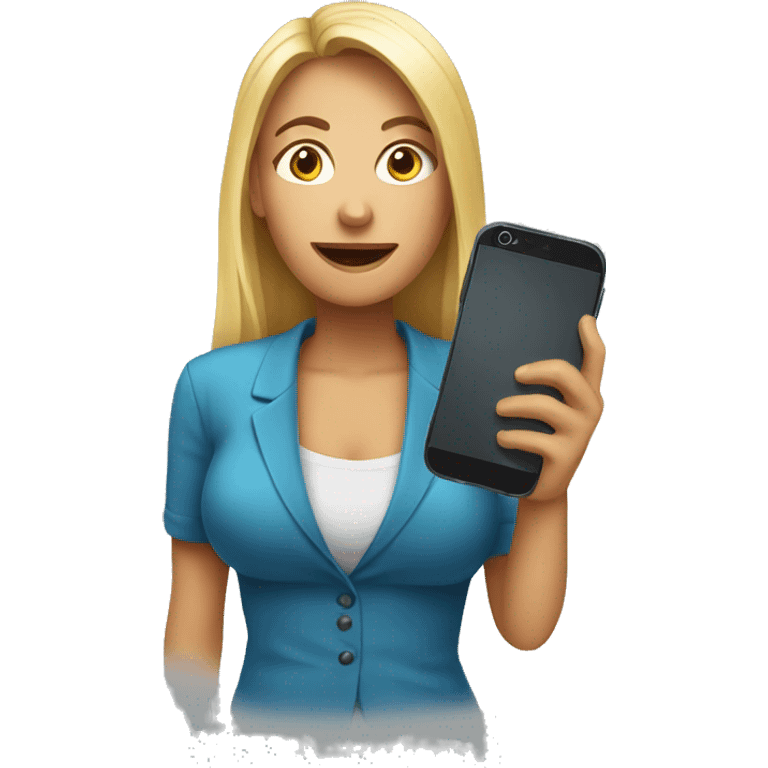 woman showing big phone emoji