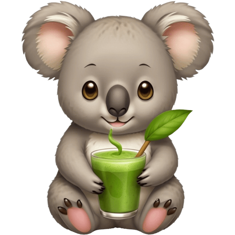 Koala with matcha emoji