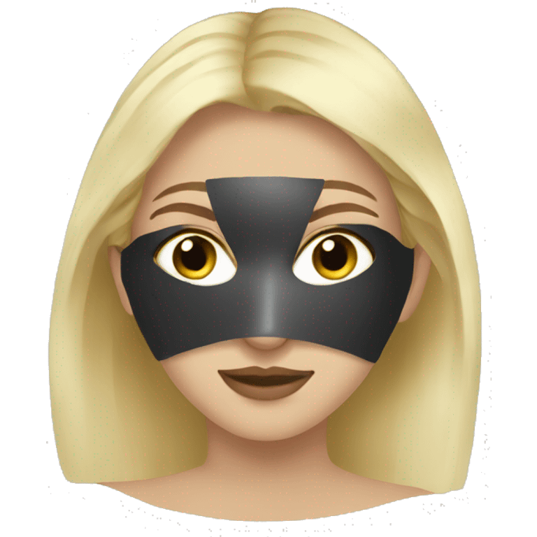 Blonde girl doing face mask emoji