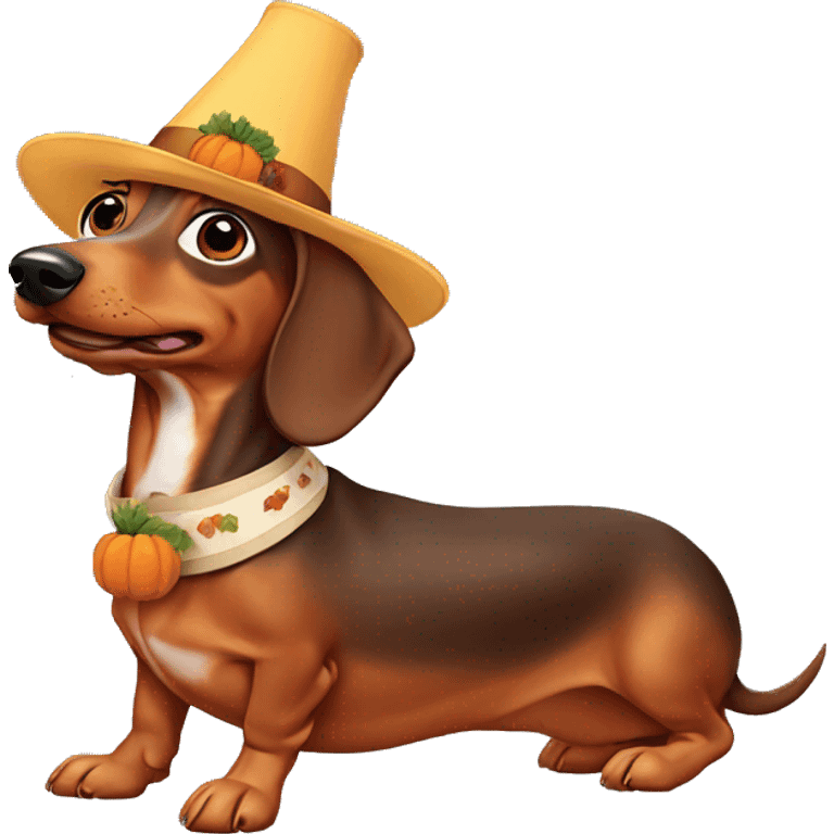 Weiner dog thanksgiving emoji