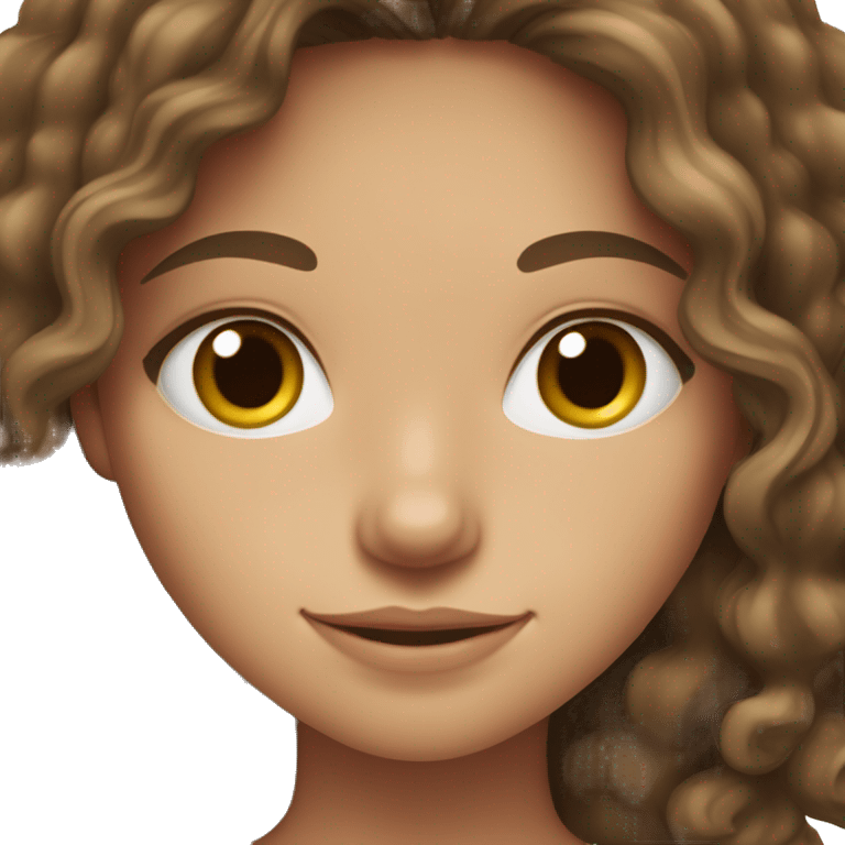 brunette girl with freckles, brown eyes, wavy hair, caucasian  emoji