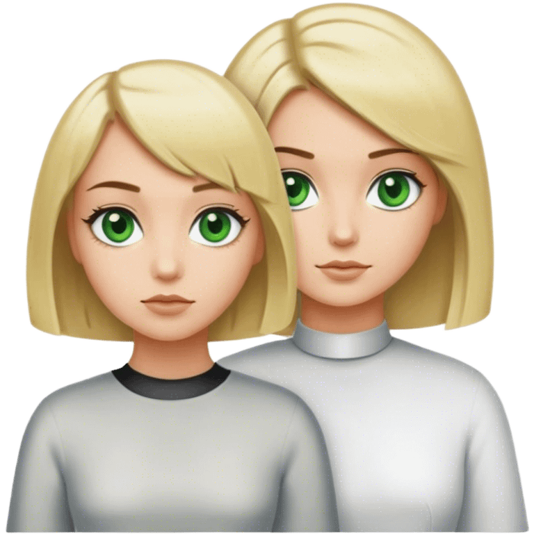 Blonde bob girl with green eyes hair stylist emoji