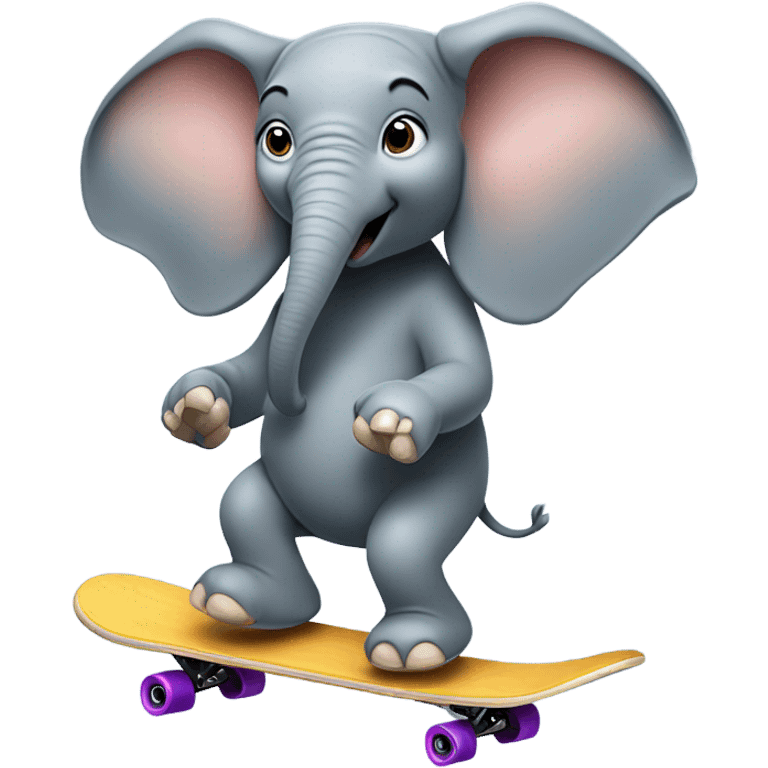 Elephant skateboarding  emoji