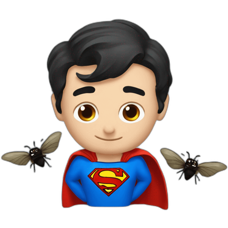 Superman avec des mouches emoji