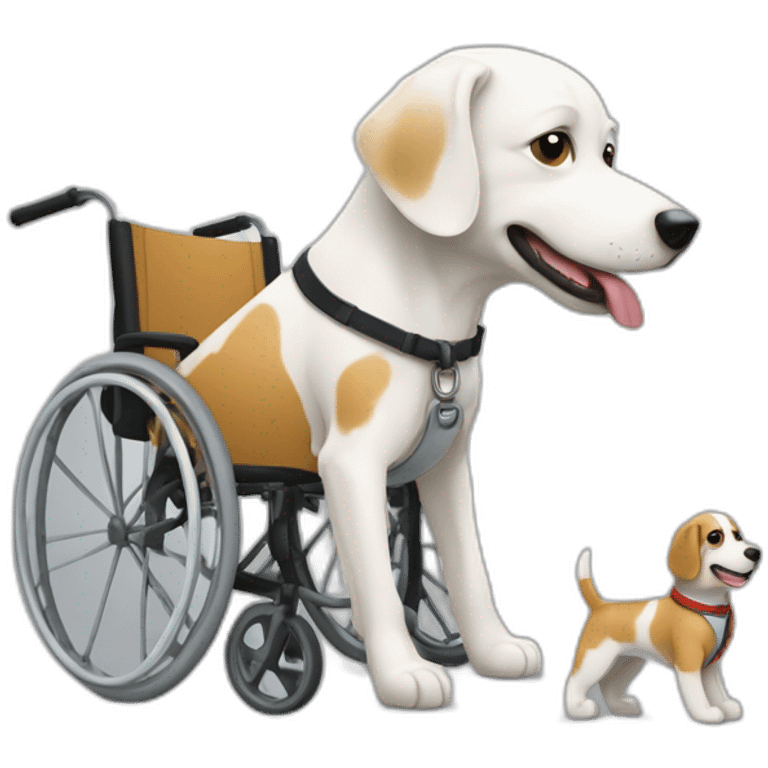 Chien blanc et personne en fauteuil roulant emoji