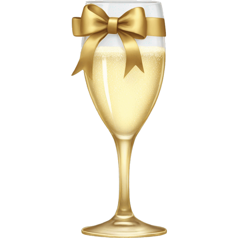 Champagne glass with a bow  emoji