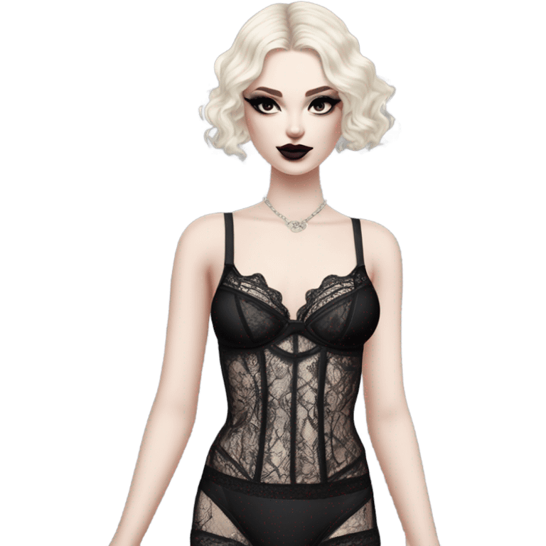 Hyper Realistic Goth victoria secret model emoji