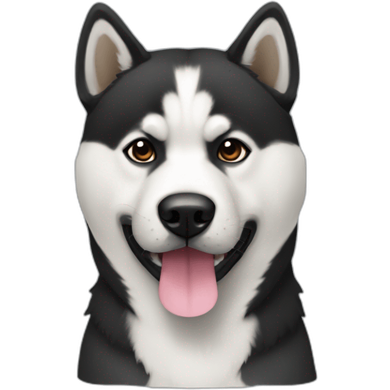 Black American Akita emoji