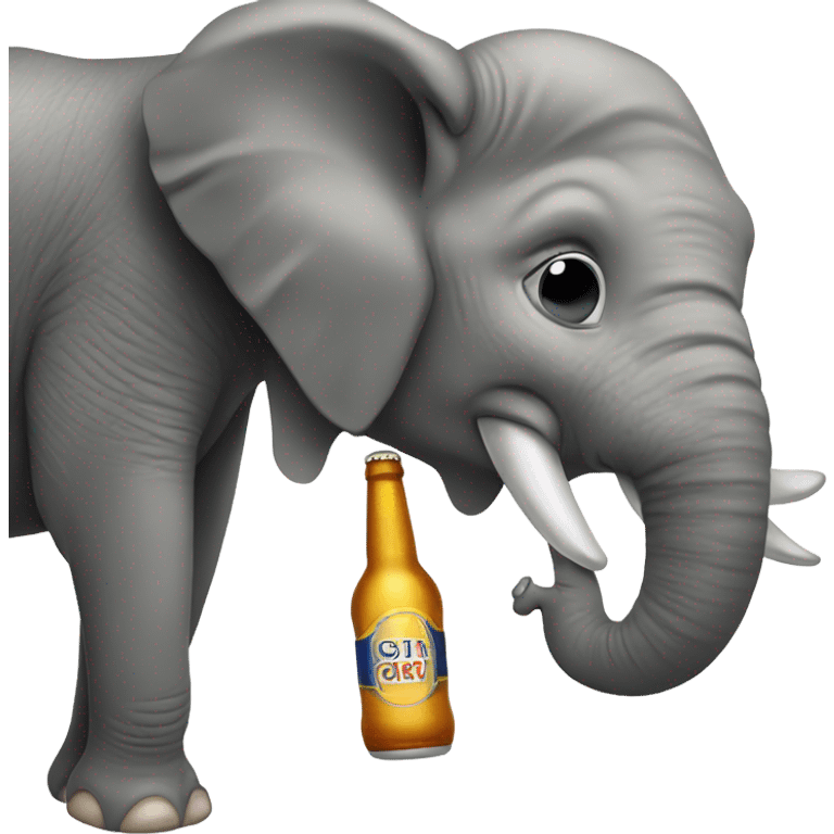 Elephant drinking beer emoji