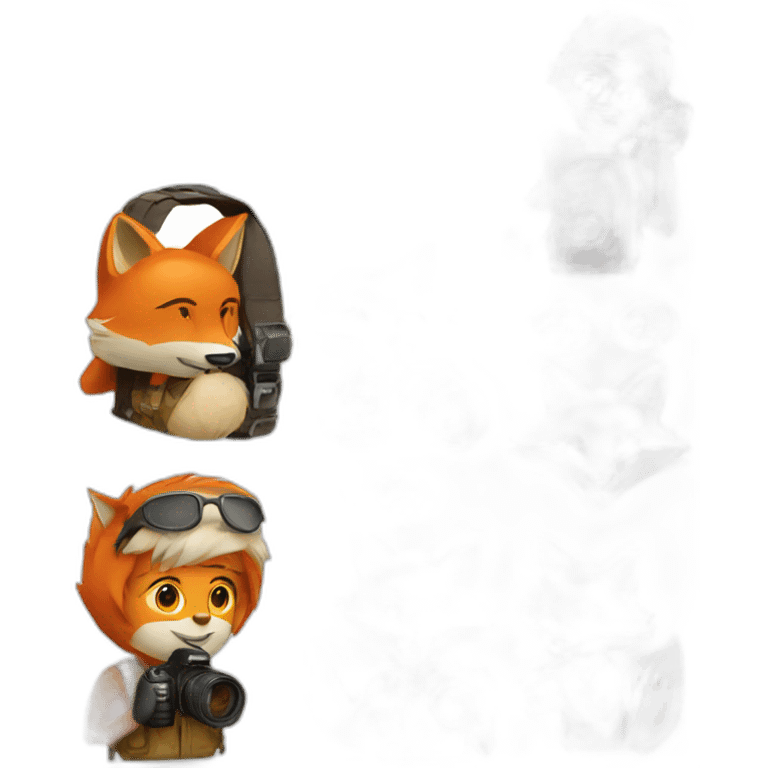 photographer and fox emoji