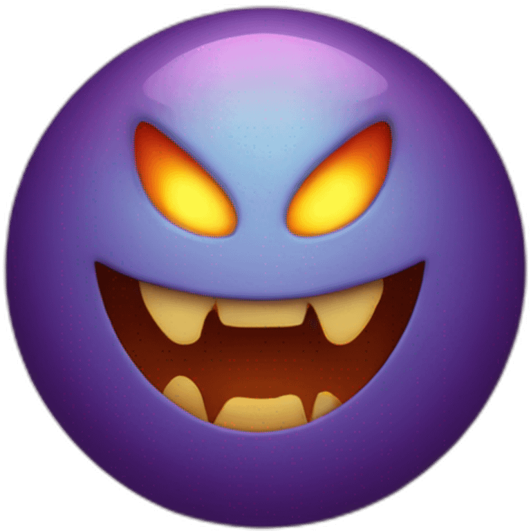 a demon with a circular glowing background emoji