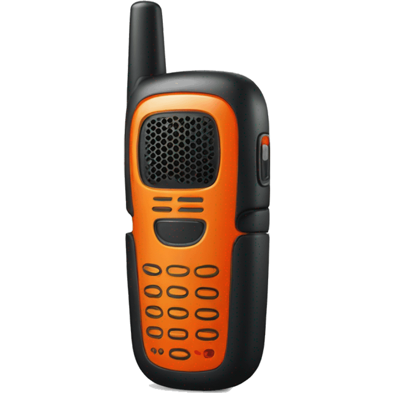 black walkie talkie with red-orange button on side emoji