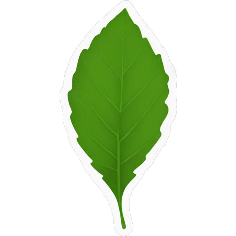 single leaf with white outline emoji