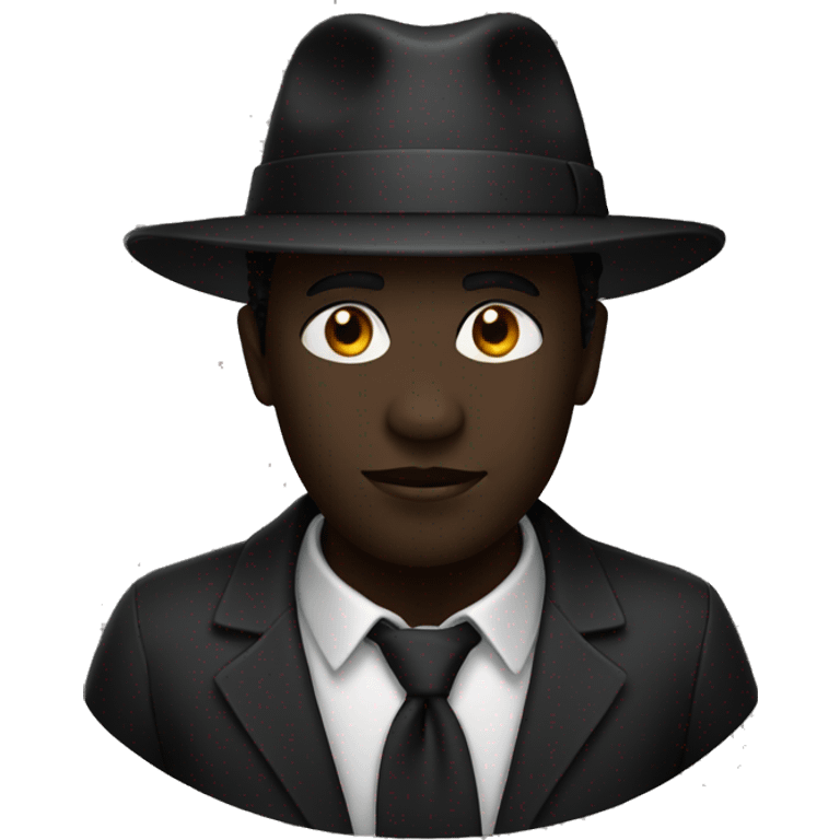 Black figure with hat emoji