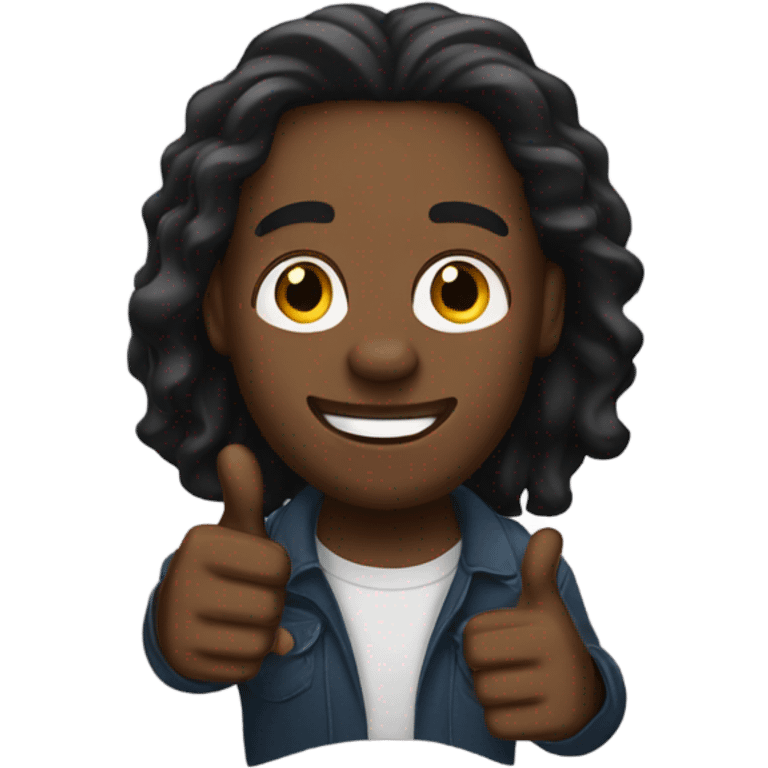 Black Man with long hair l thumbs up emoji