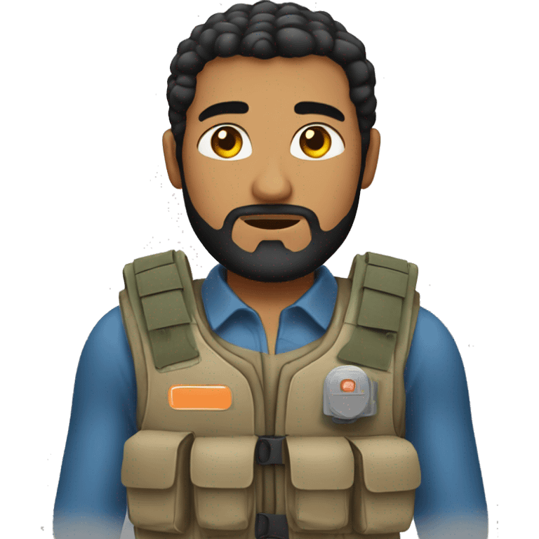 Arabic person with a bullet proof vest emoji