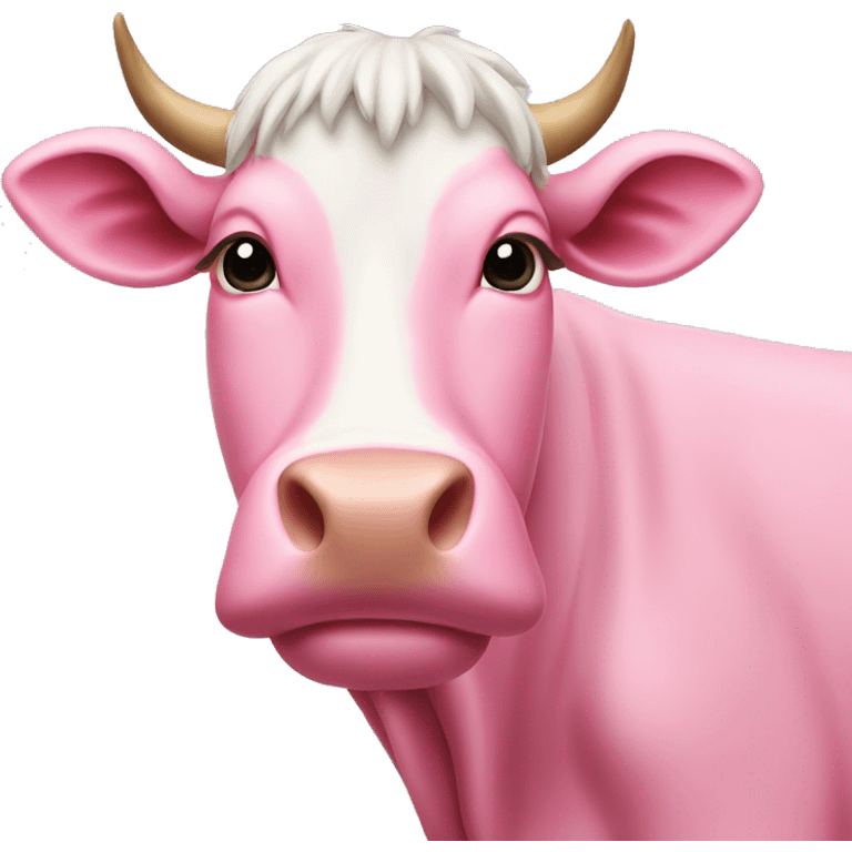 pink cow with whiskers  emoji