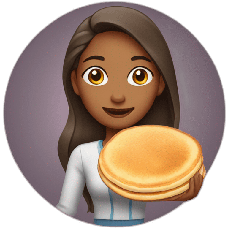 woman with pancake emoji