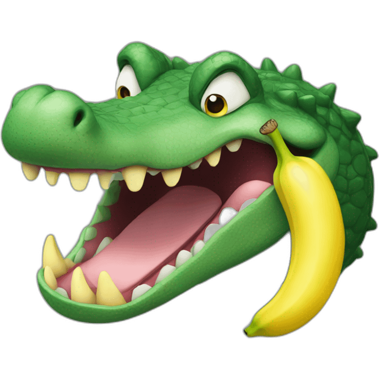 crocodile with banana in his mouth emoji