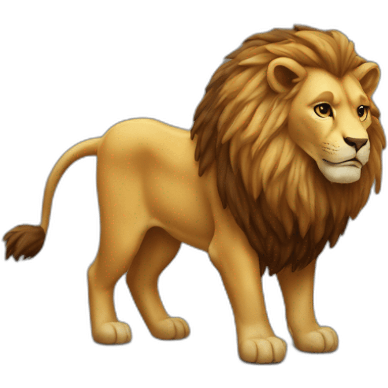 Lion killed by a goat emoji