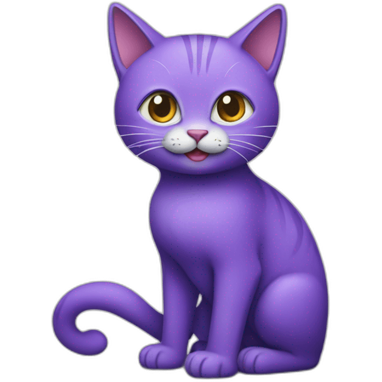 purple cat with long tail emoji