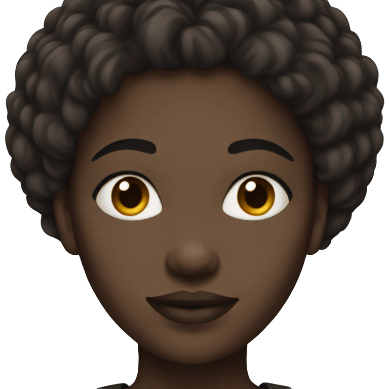 woman with black skin and natural hair african emoji