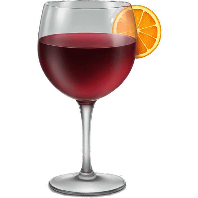 Glass of red wine and orange slice inside  emoji