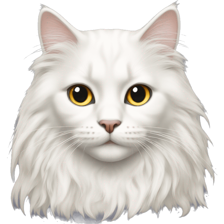 White Norwegian cat with long hair  emoji