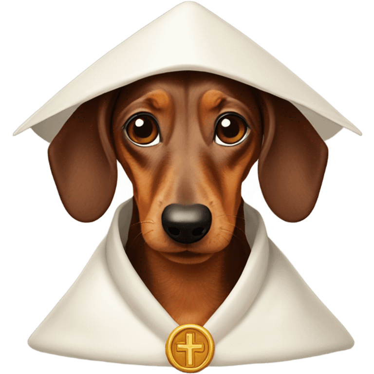 Dachshund in a pope outfit emoji