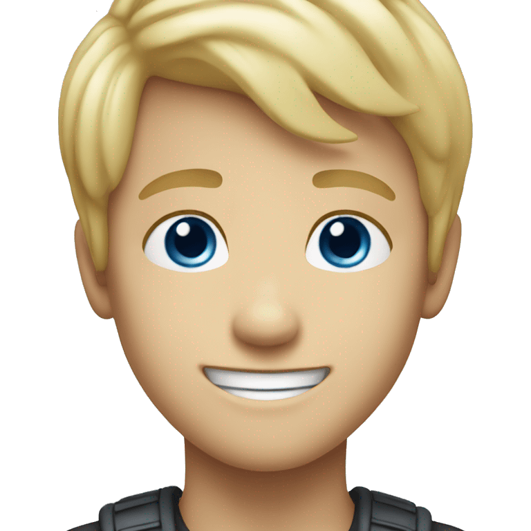 smiling boy with blonde hair blue eyes emoji