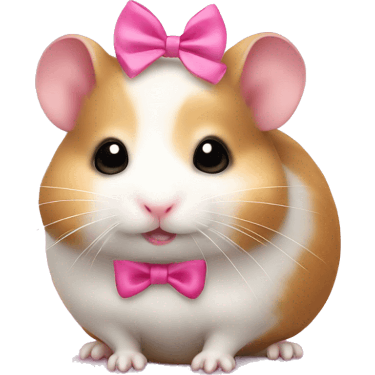 cute hamster with pink bow emoji