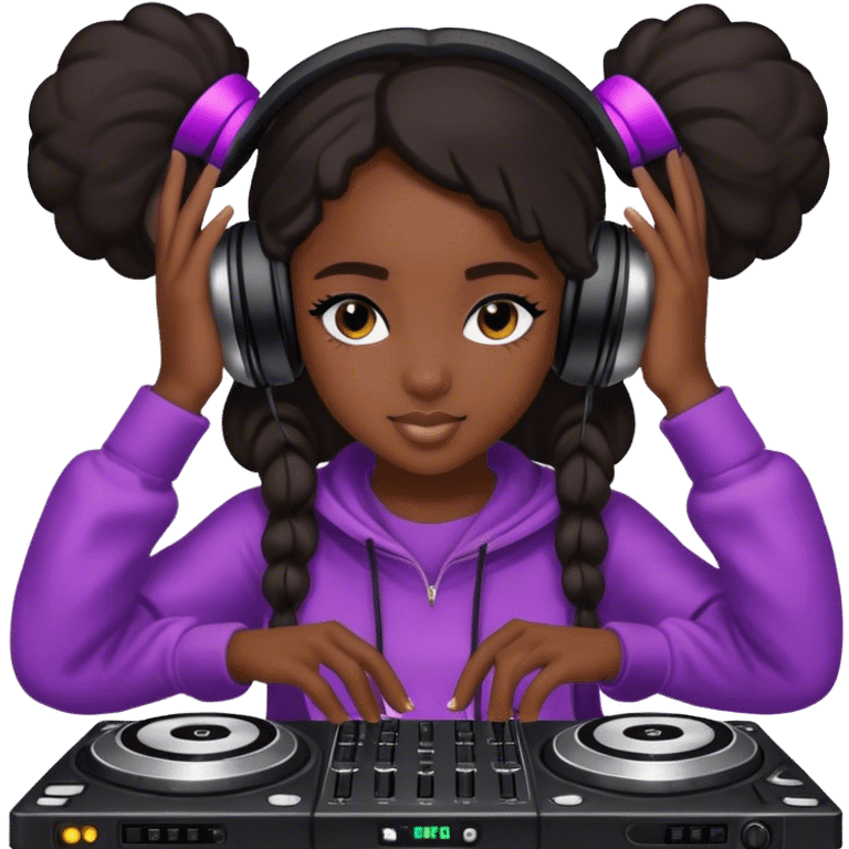 Black teen girl DJ  emoji