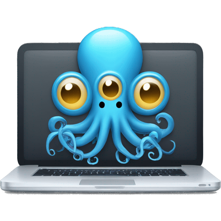 octopus typing on laptop emoji