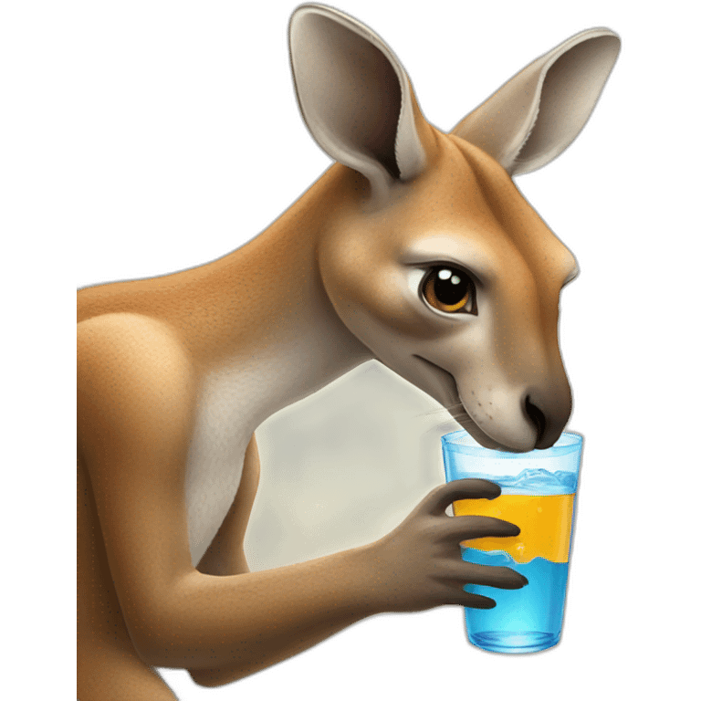 Kangaroo drink water emoji