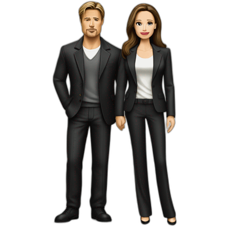 Brad Pitt and Angelina Jolie in full growth emoji