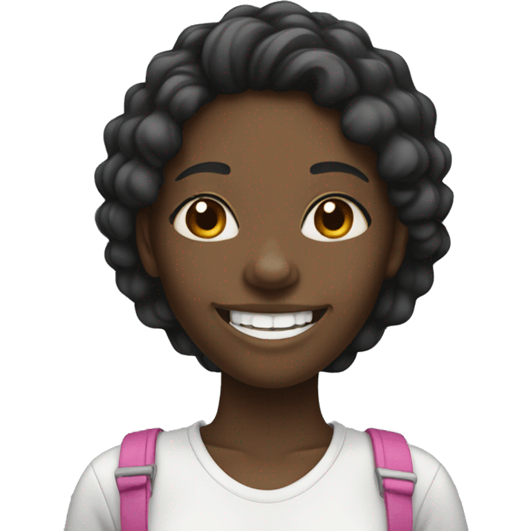 Black girl with braces smiling  emoji